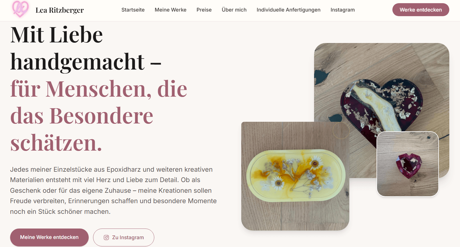 Website-Projekt Lea's Kreativliebe